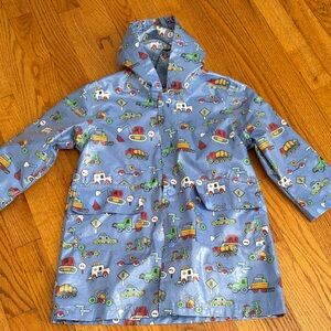 Kids Blue Car Print Raincoat